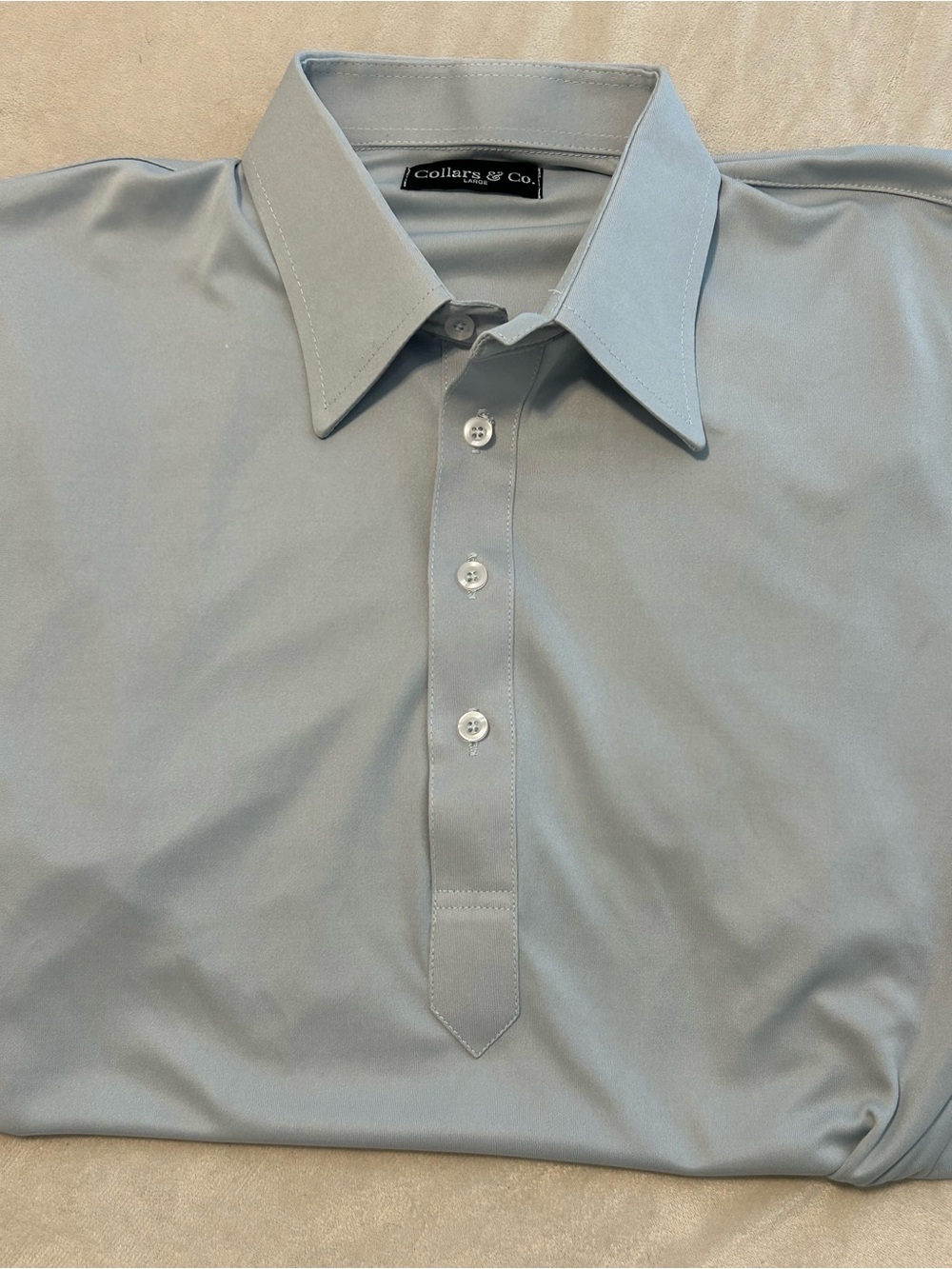 Collars Co Dress Collar Polo Shirt Men Large L Light Gray Performance Golf Top